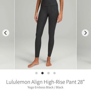 Lululemon Align HR Yogo Emboss 28” Tight